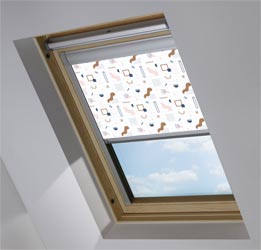 Skylight in Geo Graph white Blackout