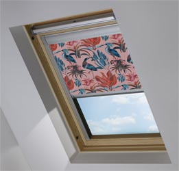 Custom Skylight in Heron and Bromelia Pink Blackout