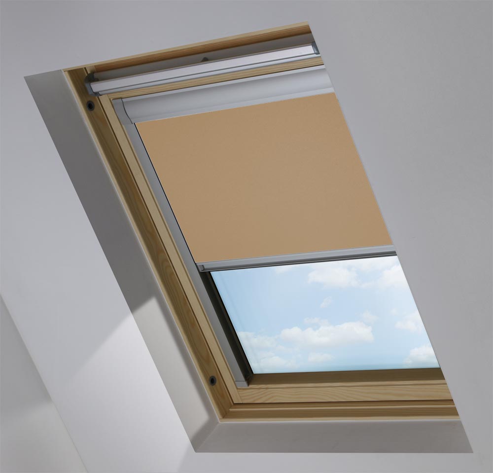 Bloc Blinds - Custom Skylight in Coconut Husk Blackout