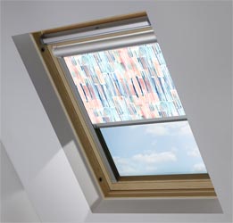 Solar Skylight in Watercolour Stripes Blackout